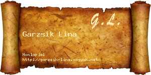 Garzsik Lina névjegykártya